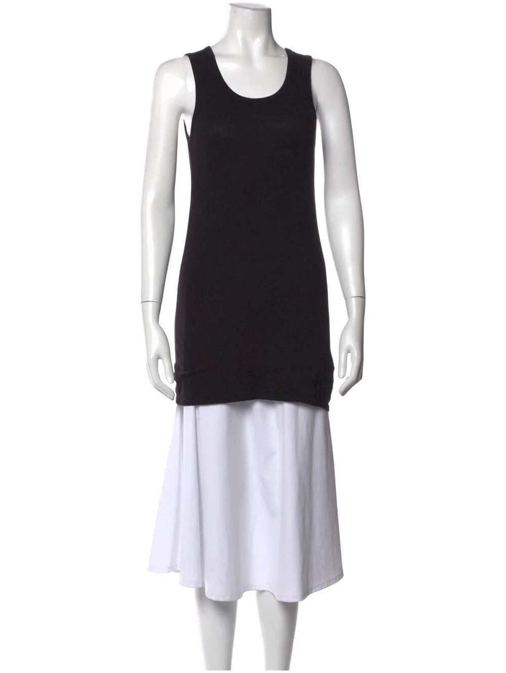 Organic by John Patrick Black Wmns X-Small Long Torso & Crew Neck Sleeveless Top